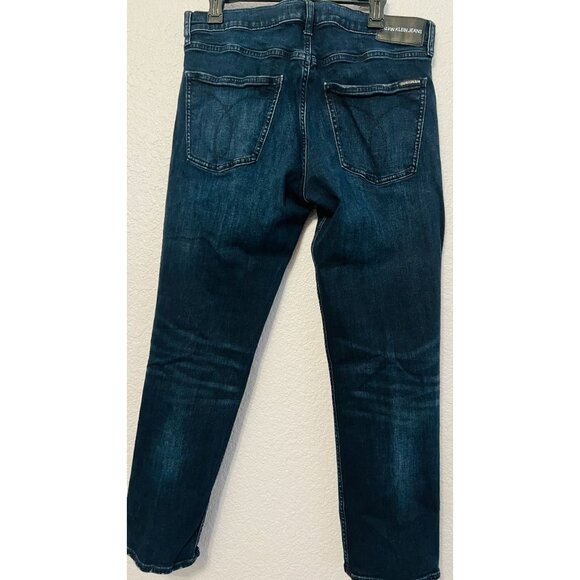 Calvin Klein Mens Straight Leg Jeans W34 XL30 Dark Blue Denim - Picture 2 of 10